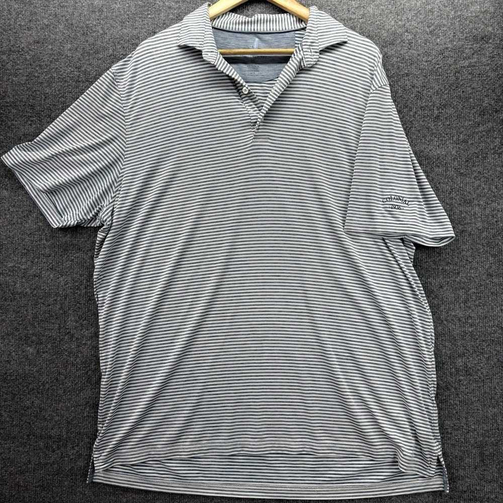 Johnnie-O ‎ Golf Polo Shirt Men XL Featherweight Blue Striped Performance